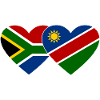 Südafrika Namibia Flagge Herz