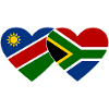 Namibia South Africa Flag Heart