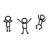 Three happy prostitutes in motion