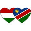 Hungary Namibia Flag Heart