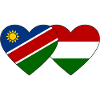 Namibia Hungary Flag Heart