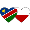 Namibia Poland Flag Heart