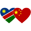 Namibia China Flag Heart