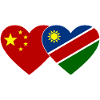 China Namibia Flag Heart