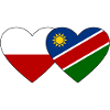Poland Namibia Flag Heart