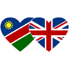 Namibia Great Britain Flag Heart