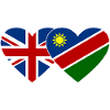 Great Britain Namibia Flag Heart