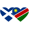 Scotland Namibia Flag Heart