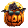 Cool Halloween pumpkin with sunglasses