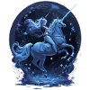 Mystisches Einhorn mit Reiterin