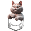 Evil looking cat in breast pocket