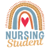 Cute nursing student Boho Rainbow