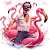 Crazy Flamingo Man