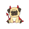 Pug Happy Halloween Devil Costume