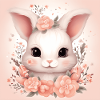 Hase mit Blumen