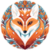 Fuchs Illustration im stilvollen Blattdesign