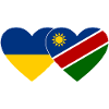 Ukraine Namibia Flag Heart