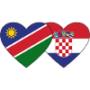 Namibia Croatia Flag Heart