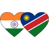India Namibia Flag Heart