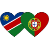 Namibia Portugal Flag Heart