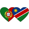 Portugal Namibia Flag Heart