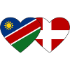 Namibia Denmark Flag Heart