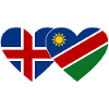 Iceland Namibia Flag Heart