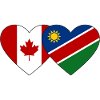 Canada Namibia Flag Heart