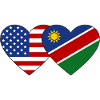 USA Namibia Flag Heart