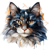 Geometric Cat Portrait Facet Art