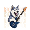 Guitar playing husky
