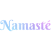 Namaste Schriftzug mit magischem Farbverlauf
