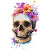 Schädel mit Blumen