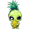 Alien with pineapple hair