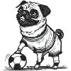 Football Pug drawing