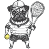 Tennis Pug Drawing