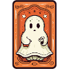 Orange Ghost Tarot Card