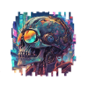 Cyberpunk Skull // NeonByte Cranium