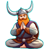 Cute Viking doing yoga