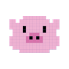 Pixelated pig head