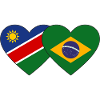 Namibia Brazil Flag Heart