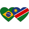 Brazil Namibia Flag Heart