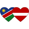 Namibia Latvia Flag Heart