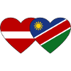 Latvia Namibia Flag Heart