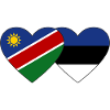 Namibia Estonia Flag Heart