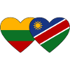 Lithuania Namibia Flag Heart