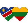 Namibia Lithuania Flag Heart