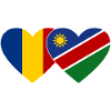 Romania Namibia Flag Heart