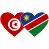 Tunisia Namibia Flag Heart