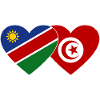 Namibia Tunisia Flag Heart